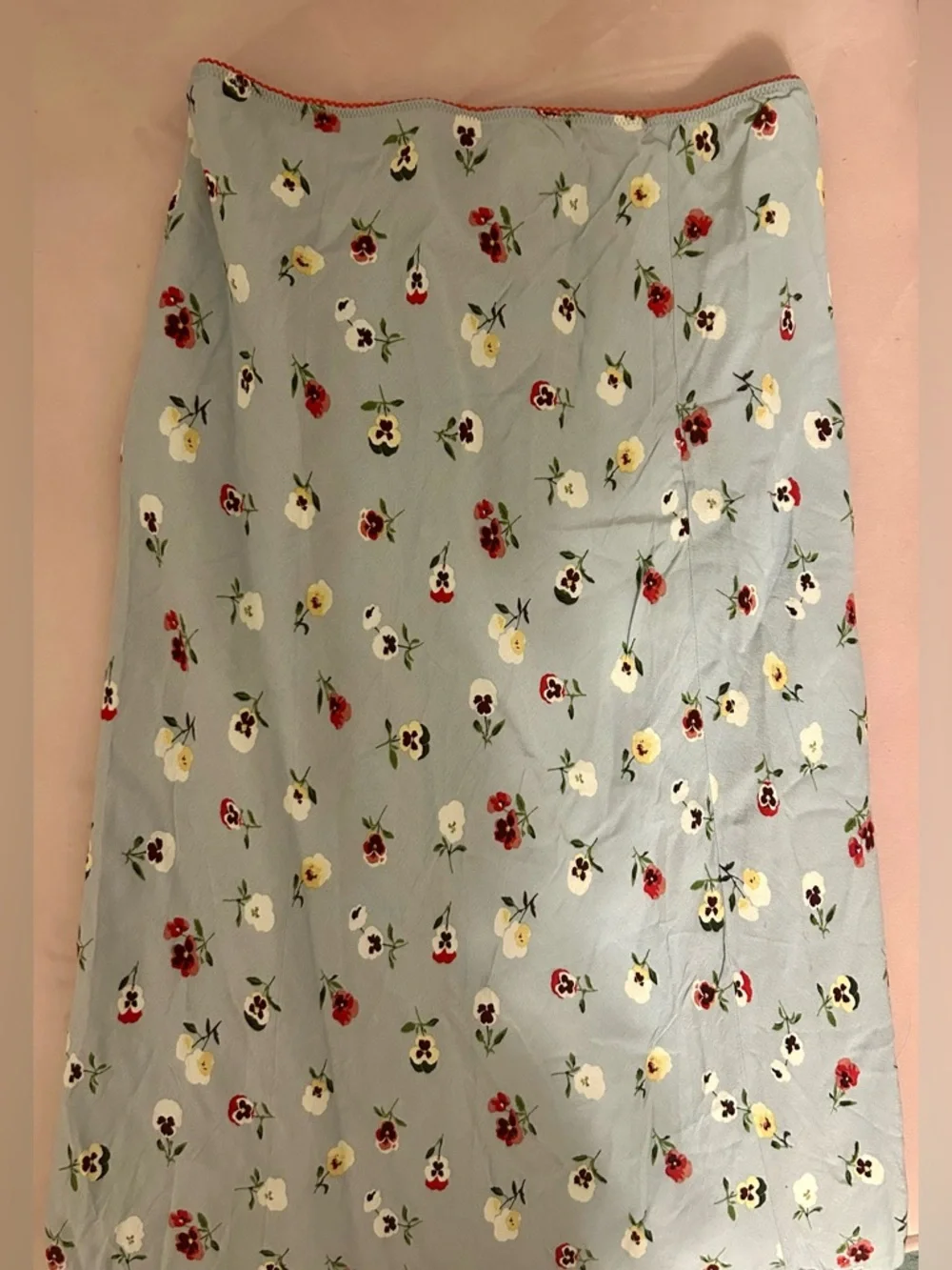 GAP Blue Floral Maxi Skirt with Red Trim - Picture 5 of 5